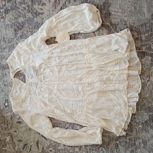 Altar'd State bohemian tunic blouse ivory size Small